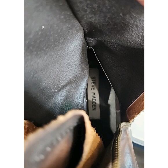Steve Madden Leather Women's Size 8 Troopa Brown Combat Boots - Picture 9 of 16